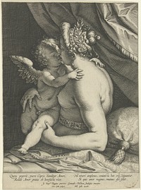 Venus kust Amor (1586 - 1612) by Cornelis Galle I, Giovanni Battista Paggi and Philips Galle