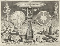 Titelprent voor de serie Nova Reperta (c. 1589 - c. 1593) by Jan Collaert II, Jan van der Straet, Philips Galle, Jan van der Straet and Luigi Alamanni