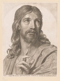 Zegenende Christus (1652) by Claude Mellan, Claude Mellan and Franse kroon