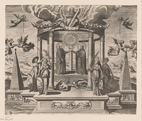 Allegorische voorstelling ter ere van de Jezuïeten zendelingen (1619 - 1624) by Claude Mellan