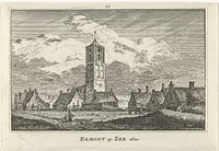 Gezicht op Egmond aan Zee, 1620 (1727 - 1733) by Abraham Rademaker, Willem Barents and Antoni Schoonenburg
