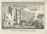 Gezicht op de ruïne van Kasteel Brederode, 1695 (1727 - 1733) by Abraham Rademaker, Willem Barents and Antoni Schoonenburg