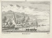 Gezicht op Krimpen aan de Lek, 1632 (1727 - 1733) by Abraham Rademaker, Willem Barents and Antoni Schoonenburg
