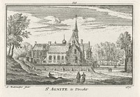 Gezicht op het St.-Agnietenklooster te Utrecht, 1670 (1727 - 1733) by Abraham Rademaker, Willem Barents and Antoni Schoonenburg
