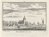 Gezicht op Blaricum, 1612 (1727 - 1733) by Abraham Rademaker, Willem Barents and Antoni Schoonenburg