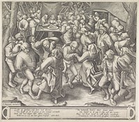Dans op boerenbruiloft (1601 - 1676) by Pieter van der Heyden, Pieter Bruegel I, Theodoor Galle and Joannes Galle