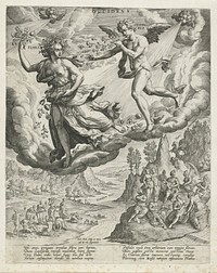 Westenwind (1560 - 1600) by Johann Sadeler I, Maerten de Vos and Johann Sadeler I