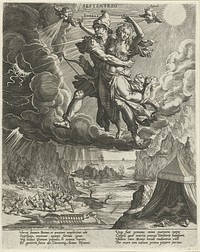 Noordenwind (1560 - 1600) by Johann Sadeler I, Maerten de Vos and Johann Sadeler I