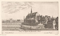 Gezicht op de kerk van Saint-Bernard (c. 1657) by Israël Silvestre and Lodewijk XIV koning van Frankrijk