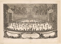 Feestmaal in de tuinen van Versailles (1664) by Israël Silvestre, Israël Silvestre and Lodewijk XIV koning van Frankrijk