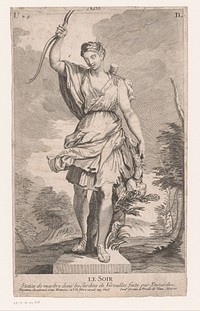 Beeld van Diana in de tuin van Versailles (1703 - 1754) by anonymous, Martin Desjardins and Johann Daniel Herz I