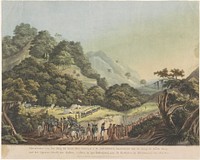 Ontmoeting tussen gouverneur-generaal Janssens en de Xhosa leider Gaika, 1803 (1808 - 1810) by Ludwig Gottlieb Portman, Otto Baron Howen, Jacob Smies and Evert Maaskamp