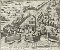 De schans bij Willebroek door de Staten veroverd, 1579 (1613 - 1615) by anonymous and Frans Hogenberg