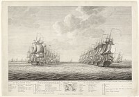 Het begin van de zeeslag bij Doggersbank, 1781 (1784) by Robbert Muys, Engel Hoogerheyden and Frederik Willem Greebe