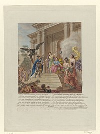 Allegorie op het herstel van Willem V als stadhouder, 1787 (1787) by Mathias de Sallieth, Benjamin Samuel Bolomey and Johan van Hoogstraten