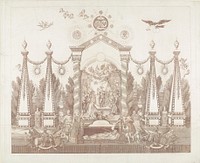 Allegorie ter ere van de koning van Pruisen voor zijn herstel van het stadhouderschap van Willem V, 1788 (1789) by Jan Gerritsz Visser and Johannes le Francq van Berkhey