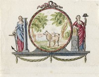 Vignet met keeshond, 1795 (1795) by anonymous