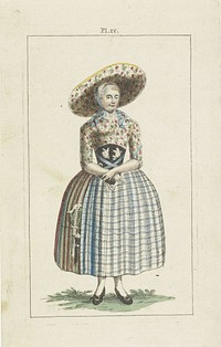 Klederdracht vrouw van Zaandam (1790 - 1792) by anonymous