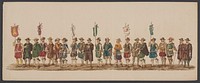 Delftse optocht van 1862, vijfde groep (1862) by Willem Bernardus IJzerdraat, H Nijgh and J H Molenbroek