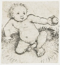 Zittend kind (1470 - 1475) by Meester van het Amsterdamse Kabinet and Meester van het Amsterdamse Kabinet