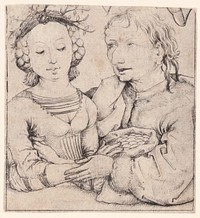 Jonge vrouw en oude man (1475 - 1480) by Meester van het Amsterdamse Kabinet and Meester van het Amsterdamse Kabinet