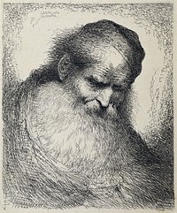 Hoofd van een slapende oude man (1645 - 1650) by Giovanni Benedetto Castiglione and Giovanni Benedetto Castiglione