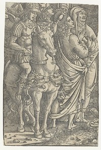 Fragment van een Kruisiging met Johannes de Evangelist en Maria en soldaten (1500 - 1535) by Meester IB met de vogel and Meester IB met de vogel