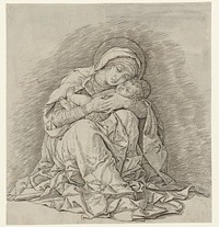 Zittende Maria met kind (1465 - 1475) by Andrea Mantegna and Andrea Mantegna