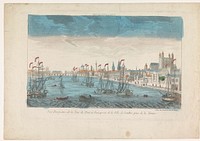 Gezicht op de stad Londen gezien vanaf de rivier de Theems (1745 - 1775) by Jean François Daumont and anonymous