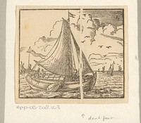 Zeilschip nabij een kust (c. 1681 - 1740) by Isaac Vincentsz van der Vinne and Reinier Nooms