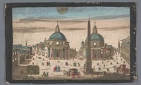 Gezicht op het Piazza del Popolo te Rome (1700 - 1799) by anonymous and anonymous
