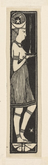 Staande vrouw met lamp (1895) by Mathieu Lauweriks