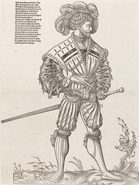 Landsknecht (1547) by Monogrammist IW graveur and Hans Rudolf Manuel Deutsch