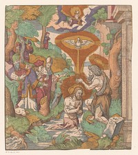 Doop van Christus (1524 - 1562) by Virgilius Solis