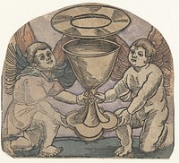 Twee engelen met een miskelk (1520 - 1530) by anonymous