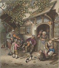 Vioolspeler voor een herberg (1766 - 1770) by Cornelis Ploos van Amstel, Adriaen van Ostade and Cornelis Ploos van Amstel