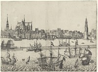 Gezicht op Amsterdam, vanaf het IJ ( plaat III) (1612 - 1652) by anonymous and Claes Jansz Visscher II