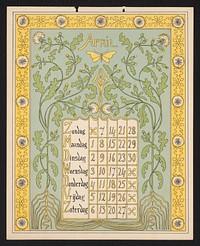 Kalenderblad voor april 1901 (1900) by Gebroeders Braakensiek, Netty van der Waarden, Gebroeders Braakensiek and C A J van Dishoeck