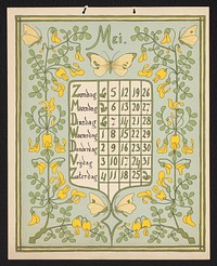 Kalenderblad voor mei 1901 (1900) by Gebroeders Braakensiek, Netty van der Waarden, Gebroeders Braakensiek and C A J van Dishoeck
