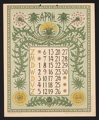 Kalenderblad voor april 1902 (1901) by Gebroeders Braakensiek, Netty van der Waarden, Gebroeders Braakensiek and C A J van Dishoeck