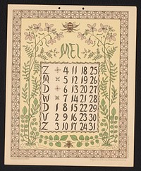 Kalenderblad voor mei 1902 (1901) by Gebroeders Braakensiek, Netty van der Waarden, Gebroeders Braakensiek and C A J van Dishoeck