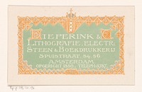 Visitekaartje voor Dieperink & Co (1866 - 1939) by Bernard Willem Wierink