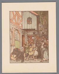 Beer (Bruun) wordt aangevallen door een menigte (c. 1910) by Bernard Willem Wierink