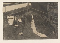 Boenende vrouw (1898) by Samuel Jessurun de Mesquita