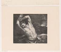 Roofvogel trekt de lever uit het lichaam van Prometheus (1867 - 1874) by Jan Mesker, Salvator Rosa and Koninklijke Nederlandsche Steendrukkerij