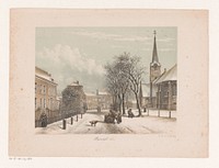 Besneeuwde straat in Rijswijk (1863) by anonymous and Koninklijke Nederlandse Steendrukkerij van C W Mieling
