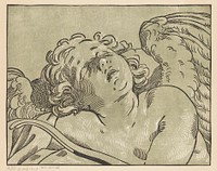 Slapende Amor (c. 1609 - 1676) by Bartolommeo Coriolano and Guido Reni
