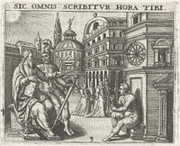 Geleerde en soldaat spreken over de tijd (1596) by Theodor de Bry, Jean Jacques Boissard, Theodor de Bry and Denis Lebey de Batilly