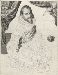 Portret van koning Christiaan IV van Denemarken en Noorwegen (1625) by Jan Harmensz Muller and Pieter Isaacsz