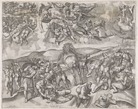 Bekering van Paulus (1525 - 1565) by Nicolas Beatrizet, Michelangelo and Antonio Salamanca